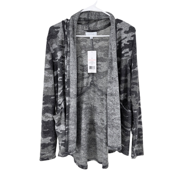 New Directions Studio Women's Camo Open Front Cardigan - M - Picture 2 of 7